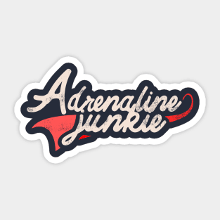 Adrenaline Junkie swoosh distressed logo typography Sticker